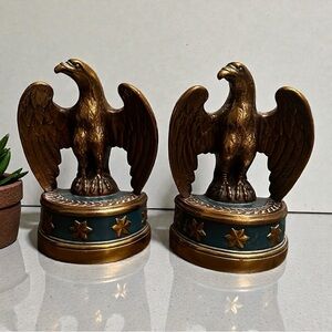 Mid-Century Neo-Classical Style Eagle Form Bookends by Borghese